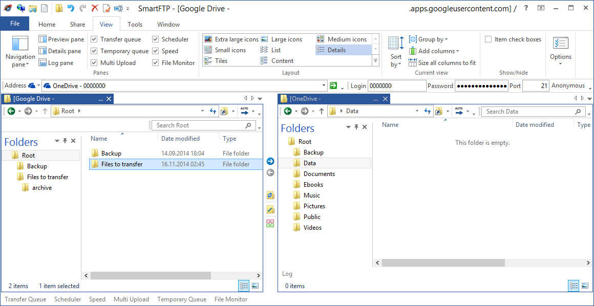 Übertragen Sie Dateien zwischen Google Drive und Microsoft OneDrive