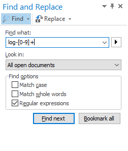 Regular Expression Search and Replace